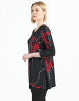 Side Vent Kerchief Hem Tunic - Polka Poppy - Final Sale!