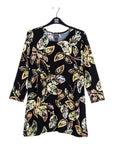 Side Vent Kerchief Hem Tunic - Leaf Colorburst - Final Sale!