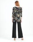 Side Vent Kerchief Hem Tunic - Leaf Colorburst - Final Sale!