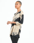 Side Vent Kerchief Hem Tunic - Safari Patch - Final Sale!