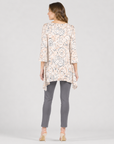 Light Knit - V-Neck Envelope Hem Tunic - Sunburst Mandala - Final Sale