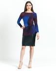 Side Twist Tunic - Purple Watercolor