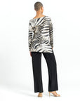 Side Twist Tunic - Striped Zebra