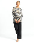 Side Twist Tunic - Striped Zebra