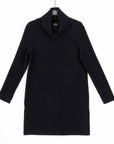 Chunky Ribbed - Cowl Turtleneck Sweater Tunic - Black - Final Sale!
