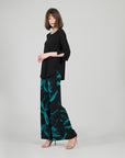 Tie Cuff Curved Hem Tunic - Black