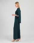 Tie Cuff Curved Hem Tunic - Hunter Green
