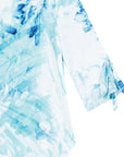 Tie Cuff Curved Hem Tunic - Ocean Petal - Limited Sizes!