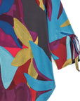 Tie Cuff Curved Hem Tunic - Petal Burst