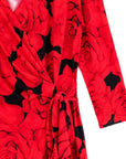 Surplice Faux Wrap Side Tie Tunic - Rose Floret - Final Sale!