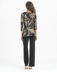 Surplice Faux Wrap Side Tie Tunic - Leaf Colorburst - Final Sale!