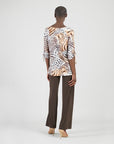 Butter Knit - Pull-Tie Cuff Tunic - Cheetah Stripe