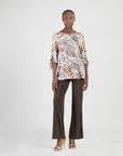 Butter Knit - Pull-Tie Cuff Tunic - Cheetah Stripe