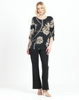 Textured Pull-Tie Cuff Tunic - Mum Blossom - Final Sale!