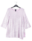 Glitter Foil - Pearl Cuff Asymmetrical Reverse Hi-Low Tunic - Final Sale!