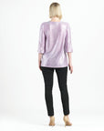 Glitter Foil - Pearl Cuff Asymmetrical Reverse Hi-Low Tunic - Final Sale!