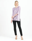 Glitter Foil - Pearl Cuff Asymmetrical Reverse Hi-Low Tunic - Final Sale!