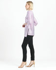 Glitter Foil - Pearl Cuff Asymmetrical Reverse Hi-Low Tunic - Final Sale!