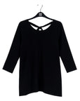 Back Tie Side Vent Tunic - Black - Limited Sizes!