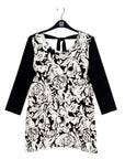 Back Tie Side Vent Tunic - Abstract Rose - Final Sale