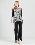 Back Tie Side Vent Tunic - Abstract Rose - Final Sale