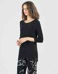 Back Tie Side Vent Tunic - Black - Limited Sizes!
