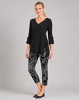 Flutter Cuff Side Vent Tunic - Black - Final Sale!