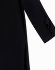 Flutter Cuff Side Vent Tunic - Black - Final Sale!