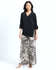 Flutter Cuff Side Vent Tunic - Black - Final Sale!