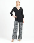 Flutter Cuff Side Vent Tunic - Black - Final Sale!