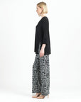 Flutter Cuff Side Vent Tunic - Black - Final Sale!
