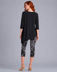 Kerchief Angle Hem Tunic - Black - Final Sale