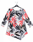Kerchief Angle Hem Tunic - Leaf Scatter - Final Sale!