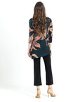 Kerchief Angle Hem Tunic - Abstract Lily