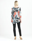 Kerchief Angle Hem Tunic - Leaf Scatter - Final Sale!