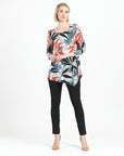 Kerchief Angle Hem Tunic - Leaf Scatter - Final Sale!