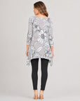 Gauze Knit - Front Keyhole Tunic - Dahlia Sketch