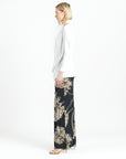 Crushed Silk Knit - Long Sleeve Side Gathered Drape Tunic - Ivory - Final Sale!