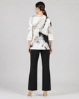 Side Gathered Drape Tunic - Ivory Watercolor - Final Sale