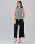 Butter Knit - Sleeveless Center Front Tie Top - Greek Key - Final Sale!