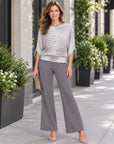 Shimmer Textile - Pull-Tie Cuff Blouson Top - Croc Scale - Final Sale