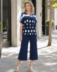 Back Cut Out Top - Diamond Navy - Final Sale