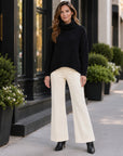Chunky Ribbed - Tipped Hem Sweater Top - Black- Final Sale