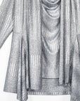 Shimmer Lamé - Cardigan & Cowl Tank Twinset - Silver - Final Sale