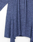 Ribbed Knit - Draped Tunic Cardigan - Denim - Final Sale