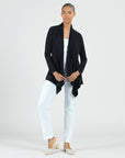 Drape Tunic Cardigan - Black