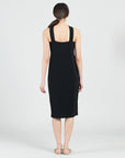 Grecian Halter Midi Sheath Dress - Black - Final Sale!