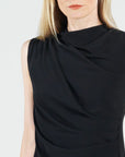 Signature Side Slit Midi Dress - Black