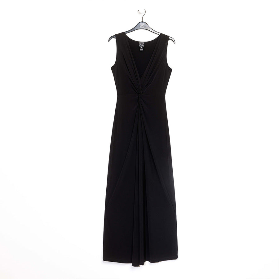 Center Slit Maxi Dress - Black