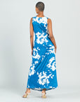 Crushed Silk Knit - Center Slit Maxi Dress - Dreamy Floral - Final Sale!
